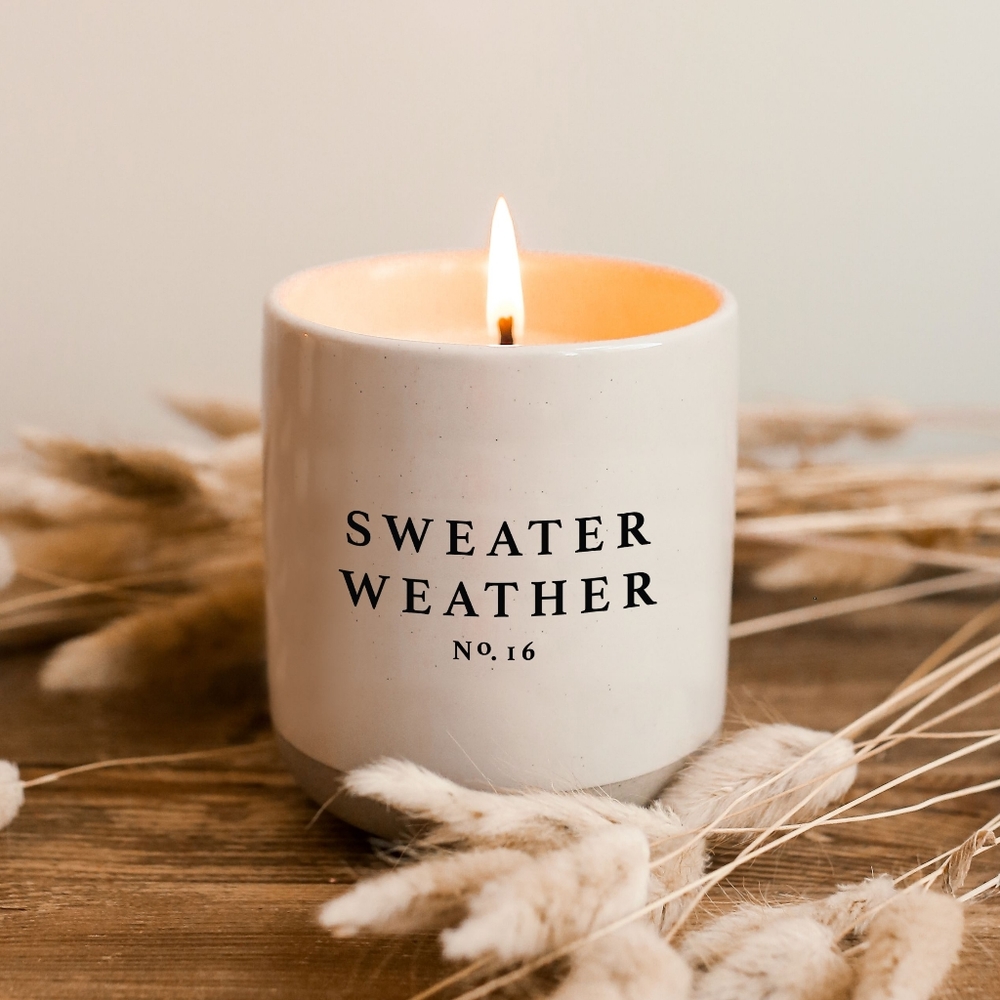 Sweater Weather - Cream Stoneware - 12 OZ